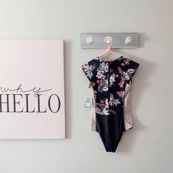 NWT Eidon mixed print floral, animal print cap sleeve paddle suit, XS - Picture 8 of 8